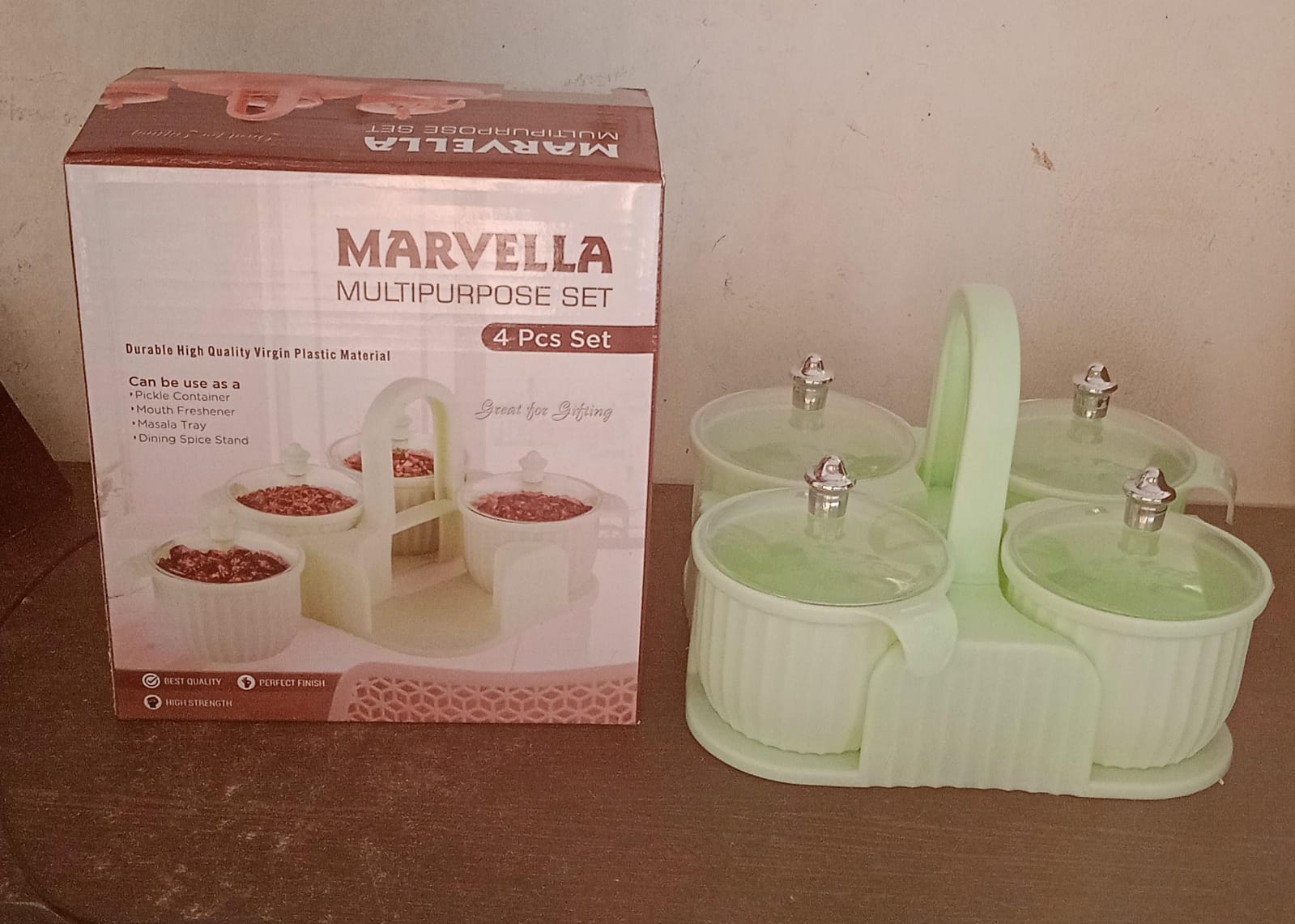 5779 Multipurpose Jar Dryfruit Set, Candy, Chocolate, Snacks Storage Jar, Masala Jar for Home and Kitchen Airtight Dry Fruit Plastic Storage Container Tray Set With Lid & 4 Serving Jar Container for Sweets,Chips,Cookies|(4 Pc Set) 5779 Multipurpose Jar Dryfruit Set, Candy, Chocolate, Snacks Storage Jar, Masala Jar for Home and Kitchen Airtight Dry Fruit Plastic Storage Container Tray Set With Lid & 4 Serving Jar Container for Sweets,Chips,Cookies|(4 Pc Set)